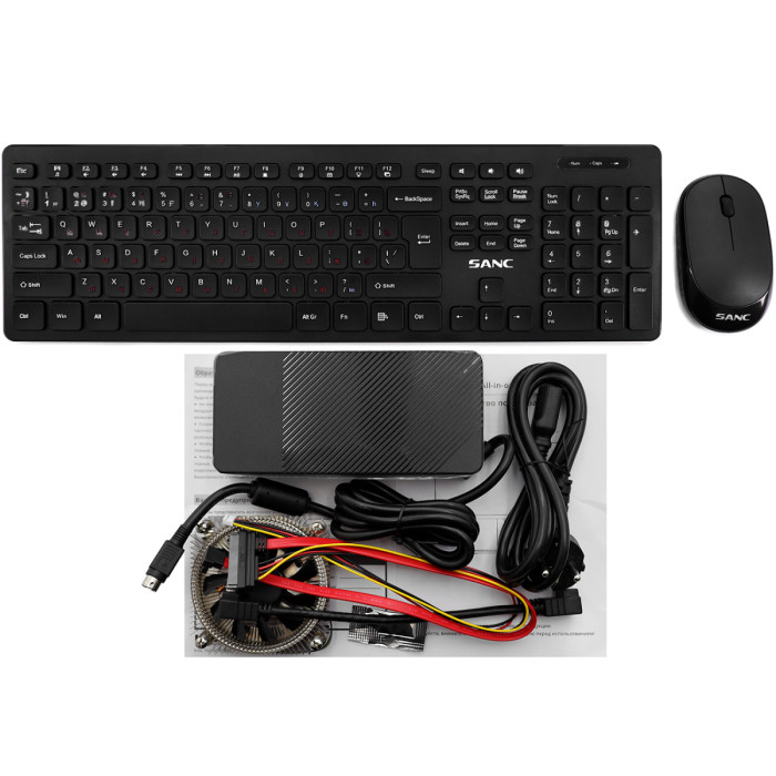 Barebone All-in-One Sanc C2400261D, 23.8" FHD IPS/MB H610/SO-DIMM DDR4/WiFi/keyboard+mouse, black