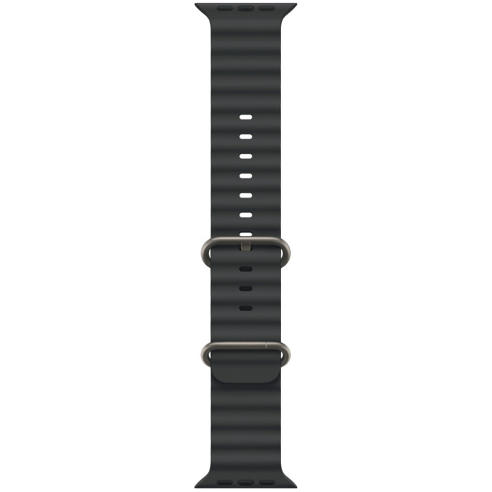 49mm Black Ocean Band - Natural Titanium Finish