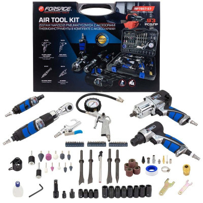 Набор инстр. с аксессуарами57пр(гайковерт-1/2'',650н/м,пневмозач.маш.-6мм, 25000об/мин,пневмотрещ.-1 50352 F-RP7857-57 (RP27313, RP2