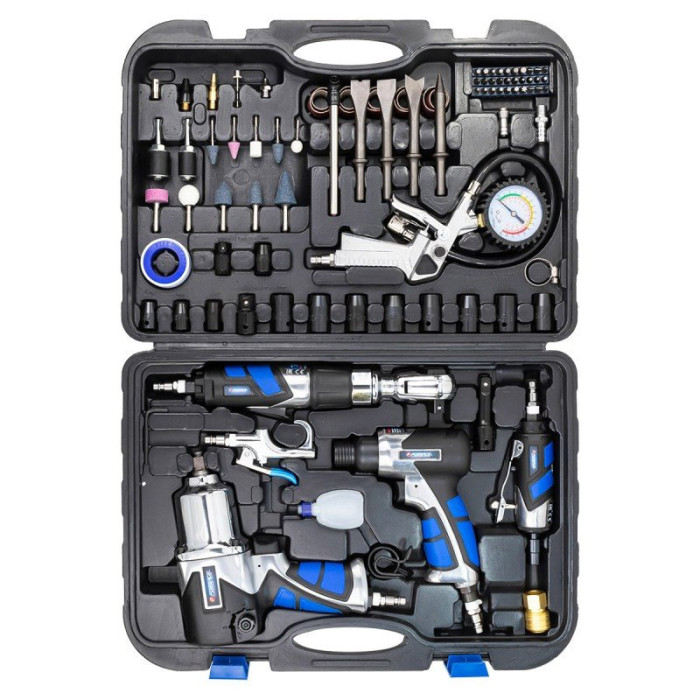 Набор инстр. с аксессуарами57пр(гайковерт-1/2'',650н/м,пневмозач.маш.-6мм, 25000об/мин,пневмотрещ.-1 50352 F-RP7857-57 (RP27313, RP2