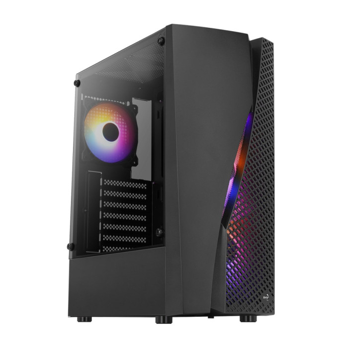 Case ATX midi tower AeroCool, Wave-G-BK-v2, (без БП), black
