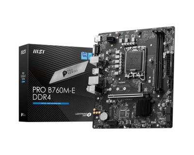 Материнская плата MSI PRO B760M-E DDR4 LGA1700 2xDDR4 4xSATA3 M.2 VGA HDMI mATX