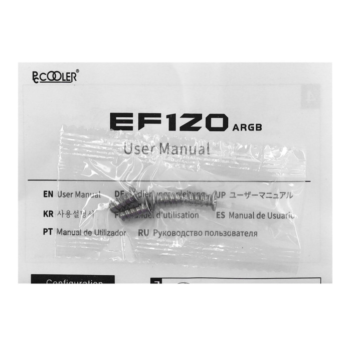 Fan for case, 12cm, PCCooler EF-120 ARGB W, 600-1500rpm, 61.3CFM, 4pin