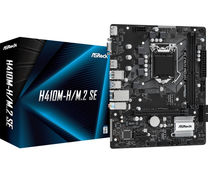 Материнская плата ASRock H410M-H/M.2 SE LGA1200 2xDDR4 4xSATA D-Sub HDMI DP mATX