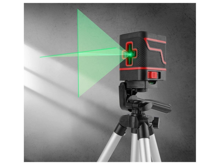 Нивелир лазерный Wortex LL 0210 X со штативом в кор. 2х110°, до 15 м, +/- 0.3 мм/м, зеленый