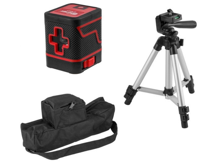 Нивелир лазерный Wortex LL 0210 X со штативом в кор. 2х110°, до 15 м, +/- 0.3 мм/м, зеленый