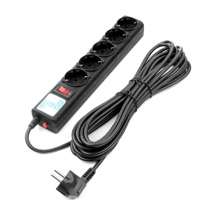 Сетевой фильтр 250V Power Cube,  7.0m, SPG5-7M, 5 розеток, 10A/2.2кВт, black