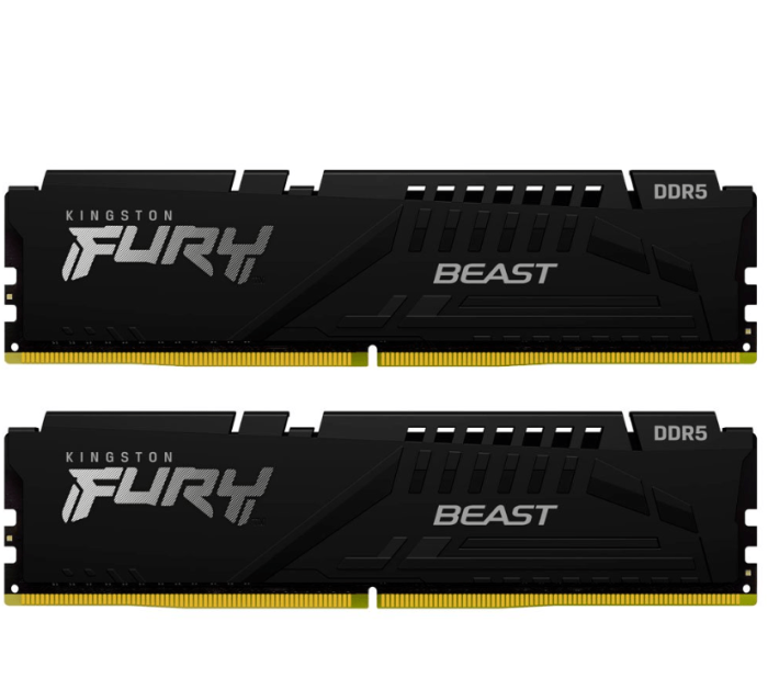 Оперативная память  32GB Kit (2x16) DDR5 6000MHz Kingston Fury Beast Black EXPO KF560C36BBE2K2-32