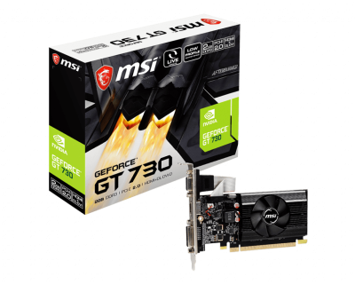Видеокарта MSI GeForce GT 730, 2GB DDR3 64-bit 1xVGA 1xDVI 1xHDMI N730K-2GD3/LP