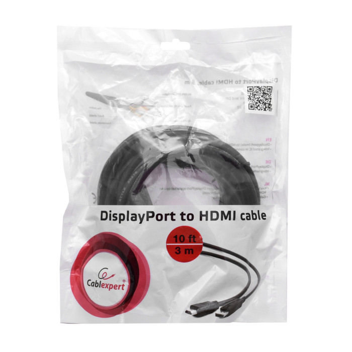 Cable SVGA, DisplayPort to HDMI, 3m, Cablexpert CC-DP-HDMI-3M
