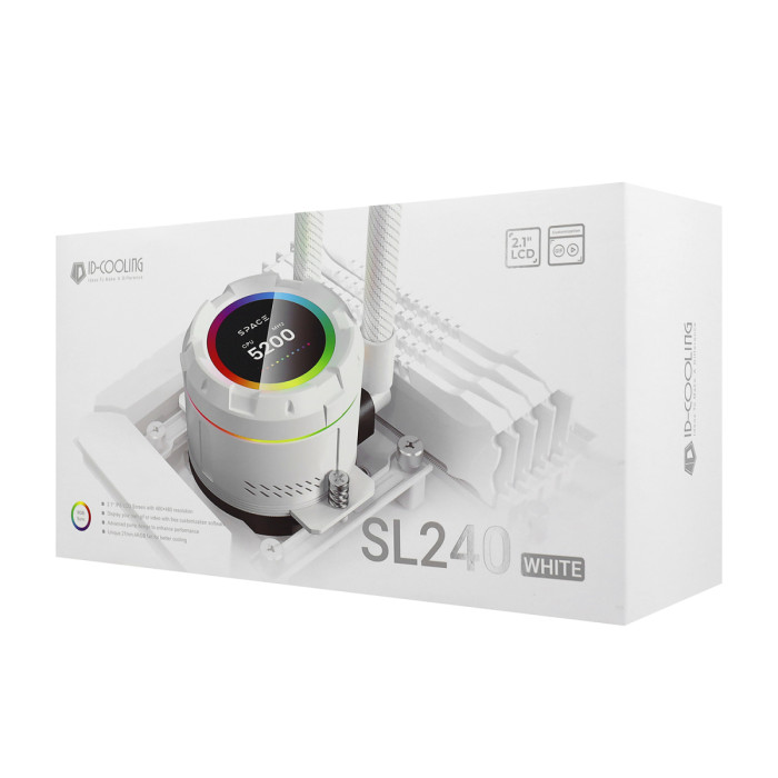 Water Cooler ID-Cooling SL240 White, for S1700/1200/2011/2066/115x/AMD