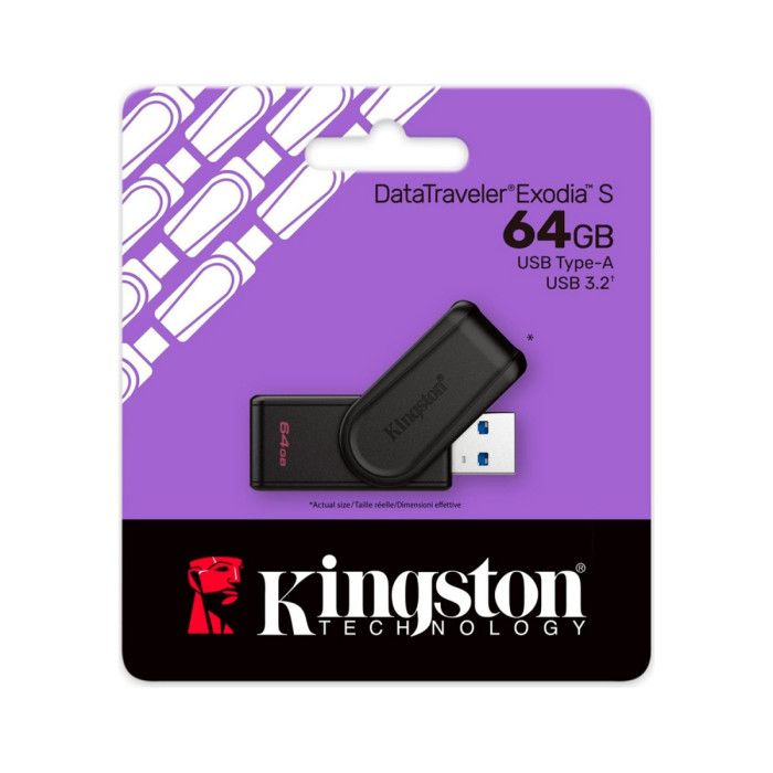 USB flash  64GB Kingston DTXS, DTXS/64GB, USB 3.2, black
