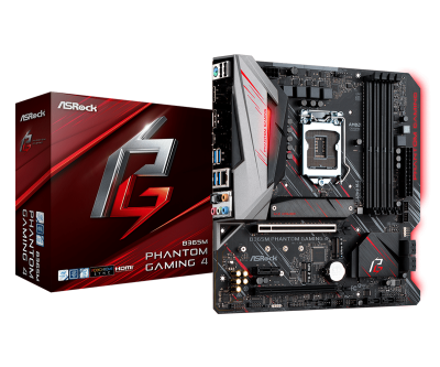 Материнская плата ASRock B365M PHANTOM GAMING 4 S1151 4xDDR4 6xSATA3 2xUM.2 HDMI DP mATX