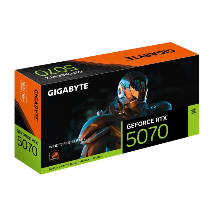 GPU NVIDIA,12 GB, Gigabyte RTX 5070 WINDFORCE SFF [GV-N5070WF3-12GD],HDMI/3DP,GDDR7/192bit