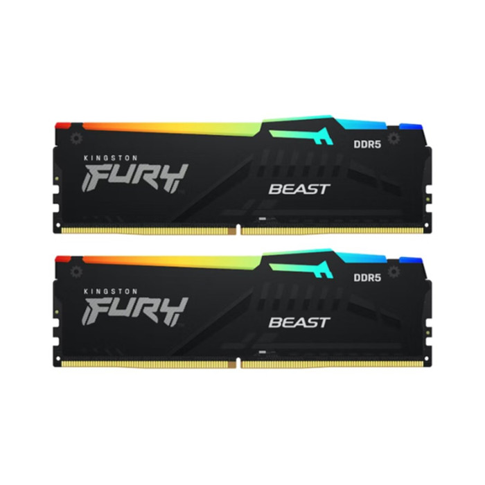 Оперативная память  32GB Kit (2x16) DDR5 6000MHz Kingston Fury Beast RGB EXPO KF560C36BBE2AK2-32