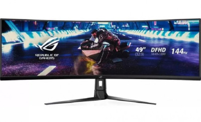 Монитор ASUS XG49VQ VA,49&quot;,32:9 UHD(3840x1080x144 Hz),400cd/m2,HDR 400,3000:1,178/178,4ms,Spks 5W,DP,2HDMI,3xUSB