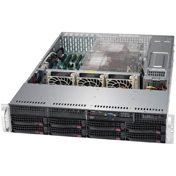 SUPERMICRO CSE-825TQC-R1K03LPB 8x 3.5" Hot-swap SAS3/ SATA Drive Bays & 2x Fixed 3.5" Drive Bays, 1000W Redundant PWS, SAS3(12 Gbps) HDD support