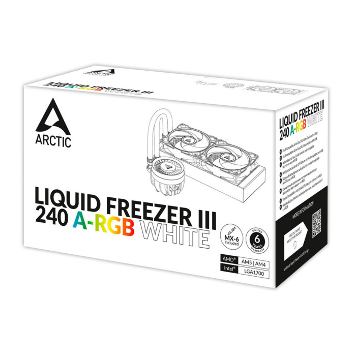 Water Cooler Arctic Liquid Freezer III 240 A-RGB WHITE, for S1851/1700/1200/AMD
