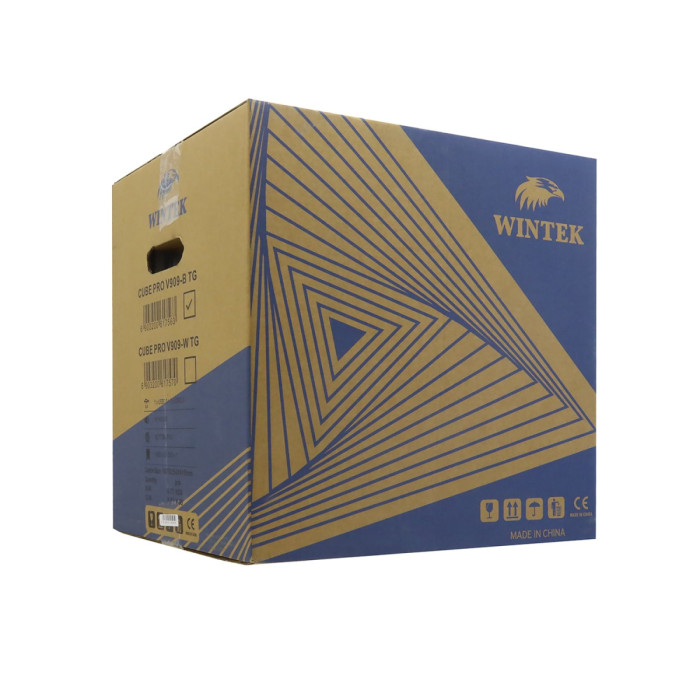 Case ATX midi tower  Wintek, Cube pro V909-B TG, (без БП), black