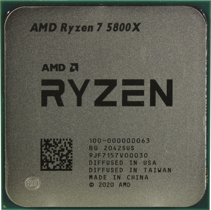 Процессор AMD Ryzen 7 5800X 3,8Гц (4,7ГГцTurbo) Zen 3 8/16  4MB L2 32MB L3 105W AM4 100-000000063WOF