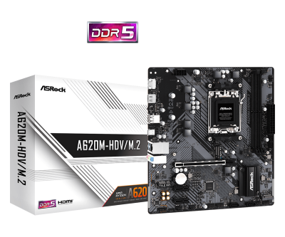 Материнская плата ASRock A620M-HDV/M.2 AM5 2xDDR5 2xSATA3 RAID M.2 HDMI DP mATX
