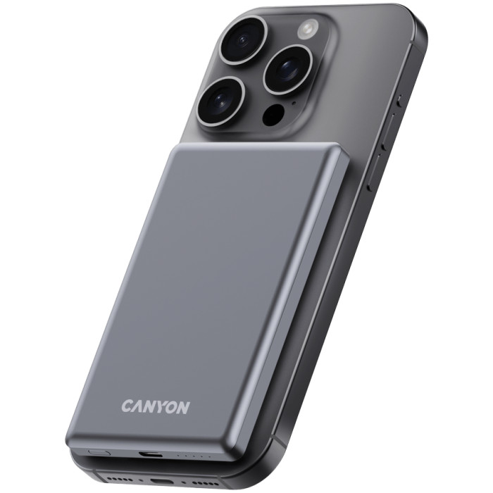 CANYON power bank OnPower 505 slim Magnetic 5000 mAh PD20W Dark Grey