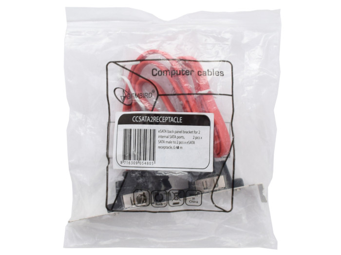 Bracket 2 x ESATA, Cablexpert CCSATA2RECEPTACLE, internal, 2 SATA port for mainboard