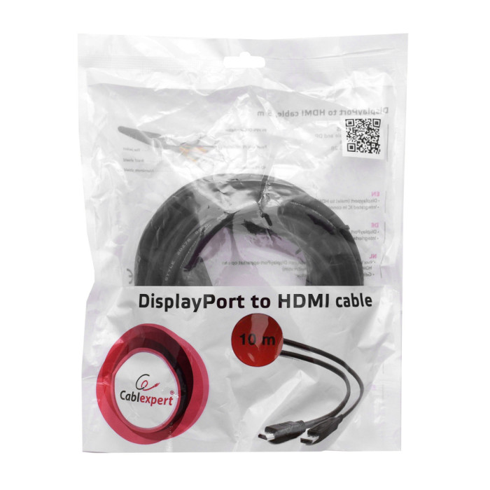 Cable SVGA, DisplayPort to HDMI,10m, Cablexpert CC-DP-HDMI-10M