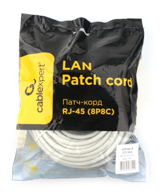Патч-корд UTP Cablexpert PP6U-15M кат.6, 15м, литой, многожильный (серый)