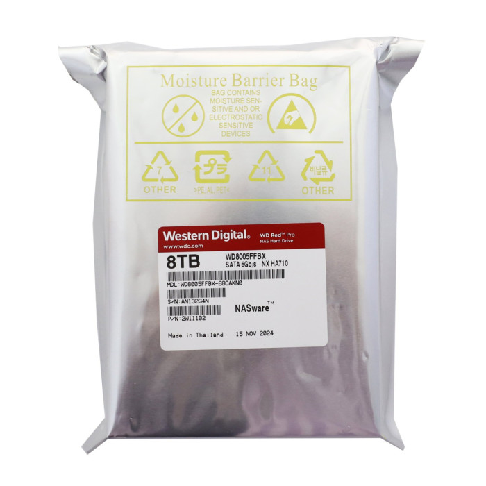 HDD SATA  8000 GB Western Digital Red Pro WD8005FFBX, 7200rpm, 256MB cache, SATA 6 Gb/s