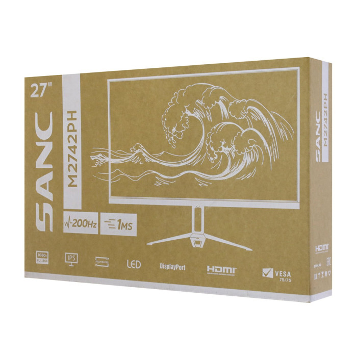LCD 27" Sanc M2742PH V3, 1920x1080, IPS (LED) 200Hz, 1ms, 300cd/m2, 1000:1, 2HDMI/DP, white