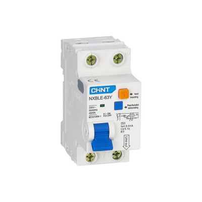 Дифференциальный автомат CHINT NXBLE-63Y 1P+N 16А C 10mA AC 4,5kA